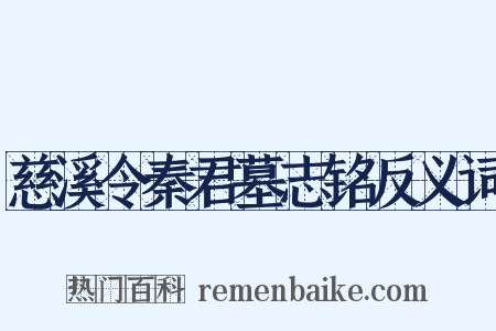 慈溪令秦君墓志铭反义词是什么意思的图片